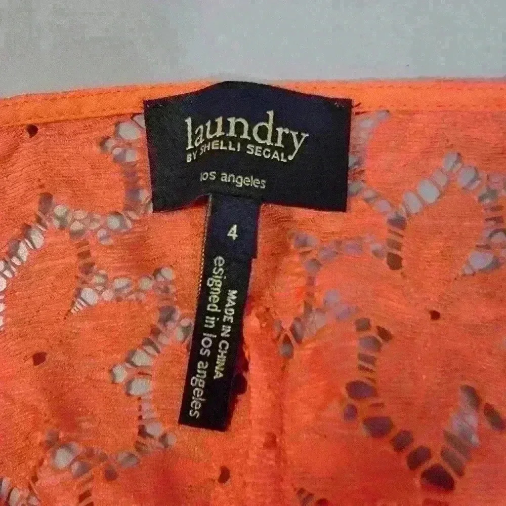 Laundry by Shelli Segal Size 4 Orange Lace Overlay Dress - Picture 14 of 16